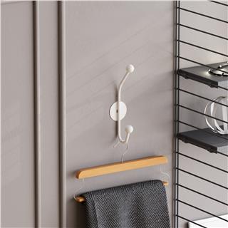 Dekoratif Mat Beyaz Metal Duvar Askısı Modern Tasarım Antre Banyo Hol Portmanto Askılığı,AMT-005-B