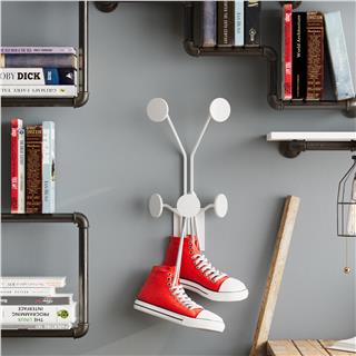 Dekoratif Mat Beyaz Metal Duvar Askısı Modern Tasarım Antre Banyo Hol Portmanto Askılığı,AMT-006-B