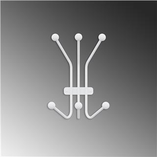 Dekoratif Mat Beyaz Metal Duvar Askısı Modern Tasarım Antre Banyo Hol Portmanto Askılığı,AMT-007-B