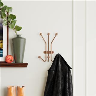 Mat Bakır Metal Duvar Askısı Dekoratif Modern Tasarım Antre Banyo Hol Portmanto Askılığı,AMT-007-C