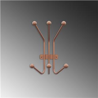 Mat Bakır Metal Duvar Askısı Dekoratif Modern Tasarım Antre Banyo Hol Portmanto Askılığı,AMT-007-C