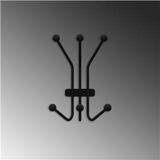 Mat Siyah,Dekoratif Metal Duvar Askısı Modern Tasarım Antre Banyo Hol Portmanto Askılığı,AMT-007
