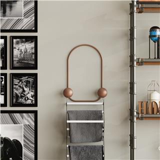 Mat Bakır Metal Duvar Askısı Dekoratif Modern Tasarım Antre Banyo Hol Portmanto Askılığı,AMT-009-C