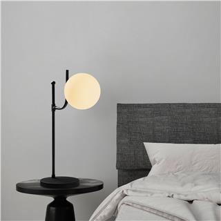 Camlı Tekli Masa Lambası Pütürlü Siyah Antler-13770