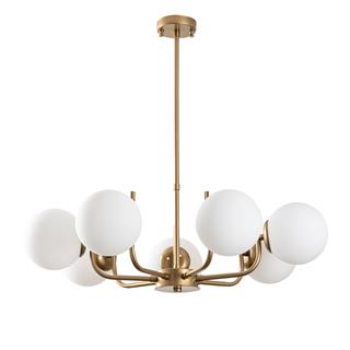 Camlı 7Li Avize Parlak Gold Antler-13774