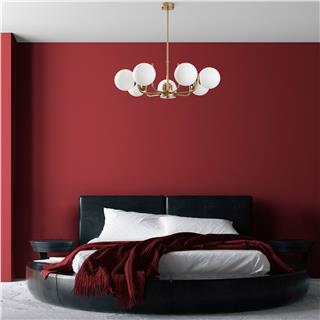 Camlı 7Li Avize Parlak Gold Antler-13774