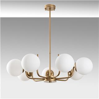 Camlı 7Li Avize Parlak Gold Antler-13774
