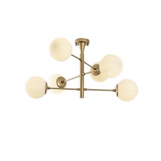 Camlı 6Lı Avize Parlak Gold Arge-10173