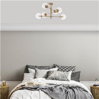 Camlı 6Lı Avize Parlak Gold Arge-10174