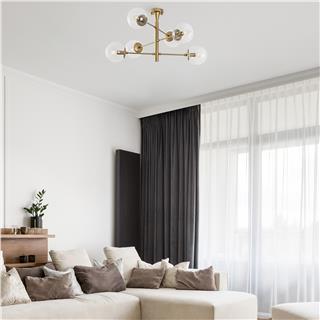 Camlı 6Lı Avize Parlak Gold Arge-10174