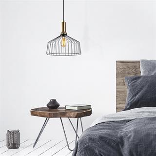 Dear Tekli Tel Sarkıt Avize Siyah, Modern Dekoratif Metal Lamba DEAR-11200