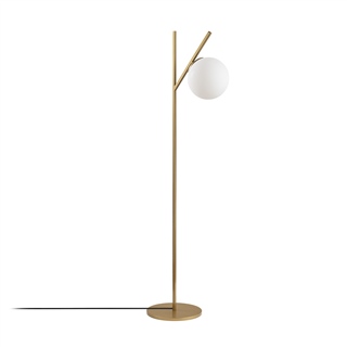 Camlı Tekli Lambader Parlak Gold Fork-13028