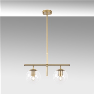 Camlı 2Li Avize Parlak Gold Roe-10760