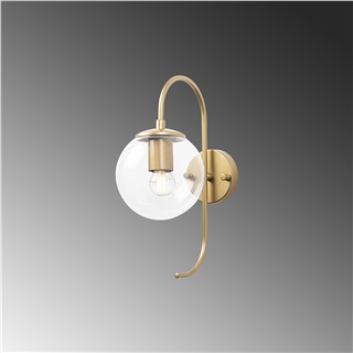 Modern Gold Aplik Şeffaf Cam Küre E14Duy,Dekoratif Yatak Başı Salon Antre Duvar Lambası,JEWEL-10560