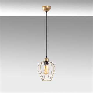 Armut Tekli Tel Sarkıt Avize Parlak Gold, Modern Dekoratif Metal Lamba ARMUT-6677