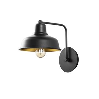 Modern Metal Sıvama Tekli Aplik Pütürlü Siyah, Endüstriyel Dekoratif Duvar Lambası MEMATI-181BLACK
