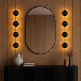 Fungal Modern Metal Sıvama Tekli Duvar Aplik Siyah Çap 12cm,Minimalist Dekor Aydınlatma FUNGAL13360A