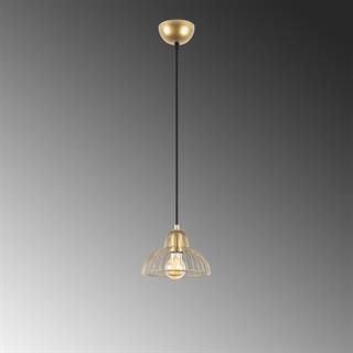 Dopo Tekli Tel Sarkıt Avize Parlak Gold, Modern Dekoratif Metal Başlık Lamba DOPO-12095