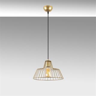 Hakcu Tekli Tel Sarkıt Avize Parlak Gold, Modern Dekoratif Metal Lamba HAKCU-11955