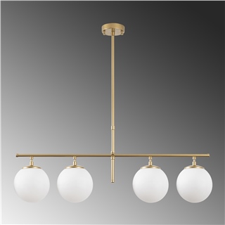 Camlı 4Lü Avize Parlak Gold Roe-10780