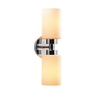 Balcova Modern İkili Cam Aplik Krom, Dekoratif Duvar Lambası BALCOVA-N-347