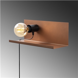 Metal Tekli Raf Aplik Mat Bakır Rafaplık-40-501-Copper