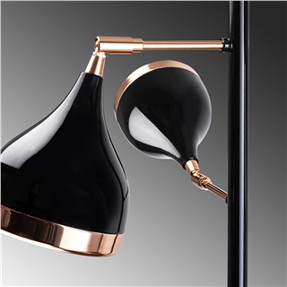 Metal Sıvama 3Lü Lambader Parlak Siyah Yıldo-S-7021
