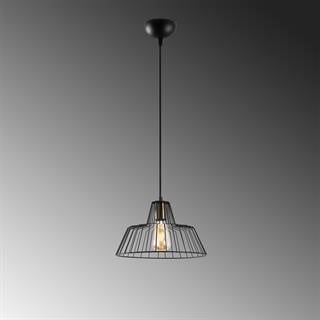 Hakcu Tekli Tel Sarkıt Avize Siyah, Modern Dekoratif Metal Lamba HAKCU-11940