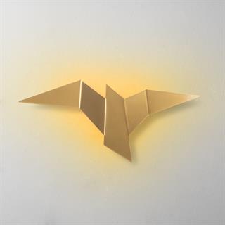 Kuş Figür Modern Büyük Boy Ledli Aplik Gold, Duvar Led Aydınlatma 3000K Sarı Işık PACALI-13503-L