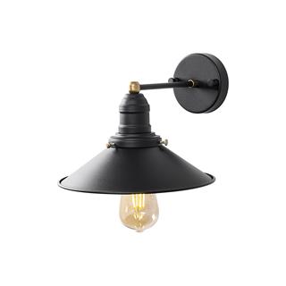 Conical Metal Sıvama Tekli Aplik Pütürlü Siyah, Endüstriyel Dekoratif Duvar Lambası CONICAL-12195