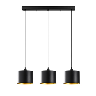 Metal Sıvama 3Lü Sıralı Sarkıt Pütürlü Siyah Duz-195Black-2
