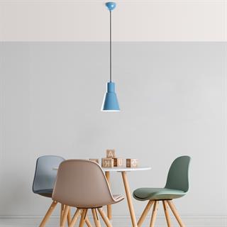 Konikkem Retro Tekli Sarkıt Avize Mavi, Endüstriyel Metal Sıvama Tavan Lambası 6362-LIGHTBLUE