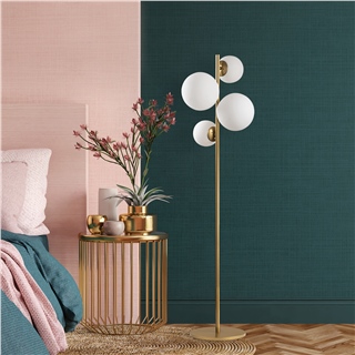 Camlı 4Lü Lambader Parlak Gold Fazlı-10523