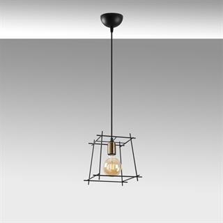 Coman Tekli Tel Sarkıt Avize Siyah, Modern Dekoratif Metal Lamba COMAN-11270