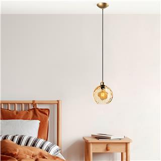 Camlı Tekli Sarkıt Parlak Gold Benek-20-14314