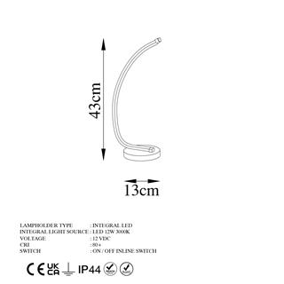 LedLi Masa Lambası Pütürlü Siyah Bevel-13321