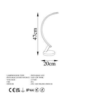 LedLi Masa Lambası Pütürlü Siyah Bevel-13323