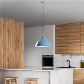 Metal Sıvama Tekli Sarkıt Mavi Beyaz Bıtlısım-N-1390-Lıghtblue