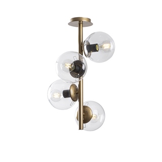 Camlı 4Lü Avize Parlak Gold Faze-Nt-137