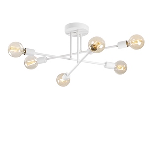6lı Dekoratif Tavan Avizesi Beyaz Modern Stil E-27 Duy, FLOWER-175