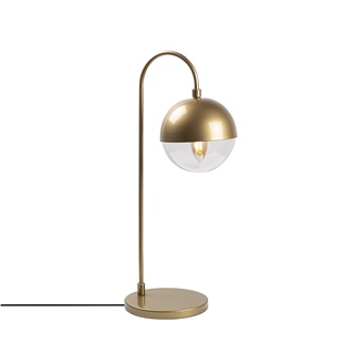 Camlı Tekli Masa Lambası Parlak Gold Horn-12201