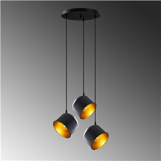 Metal Sıvama 3Lü Tepsi Sarkıt Pütürlü Siyah Fas-192Black-3