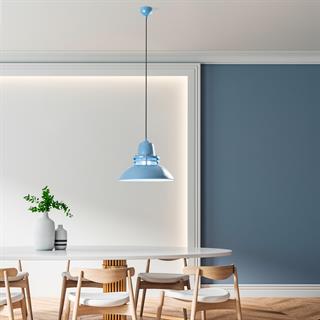 Tibet Retro Tekli Sarkıt Avize Mavi, Endüstriyel Metal Sıvama Tavan Aydınlatma TIBET-3735-LIGHTBLUE
