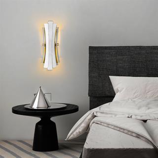 Linea Çift Yönlü Modern Metal Aplik Parlak Krom, Minimalist Duvar Lambası LINEA-15443