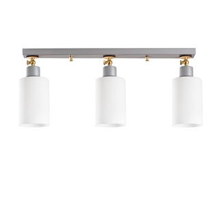 Camlı 3Lü Plafönyer Mat Gri Balcova-N-341