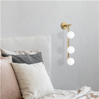 Camlı 3Lü Aplik Parlak Gold Domıno-11045