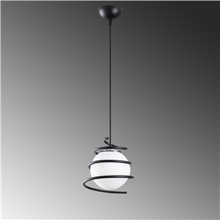 Camlı Tekli Sarkıt Pütürlü Siyah Elegance-706-1