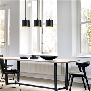 Metal Sıvama 3Lü Sıralı Sarkıt Pütürlü Siyah Duz-195Black-2