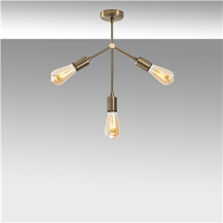 Rustik 3Lü Avize Parlak Gold Sparrow-Nua-1246
