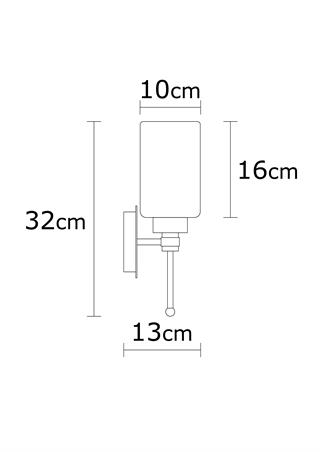 Balcova Modern Tekli Cam Aplik Krom, Dekoratif Duvar Lambası BALCOVA-N-344